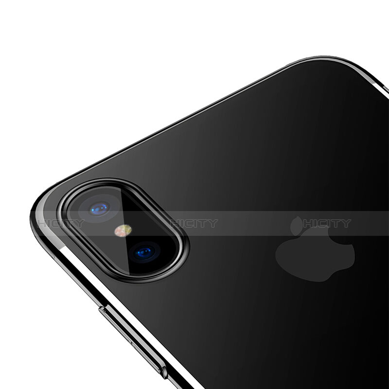 Etui Ultra Fine Plastique Rigide Transparente pour Apple iPhone Xs Noir Plus