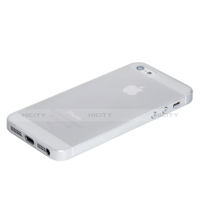 Etui Ultra Fine Silicone Mat Transparente pour Apple iPhone 5 Blanc Plus