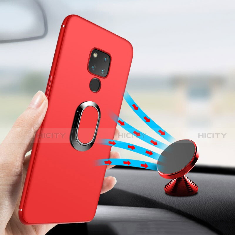 Etui Ultra Fine Silicone Souple avec Support Bague Anneau Aimante Magnetique pour Huawei Mate 20 X 5G Rouge Plus