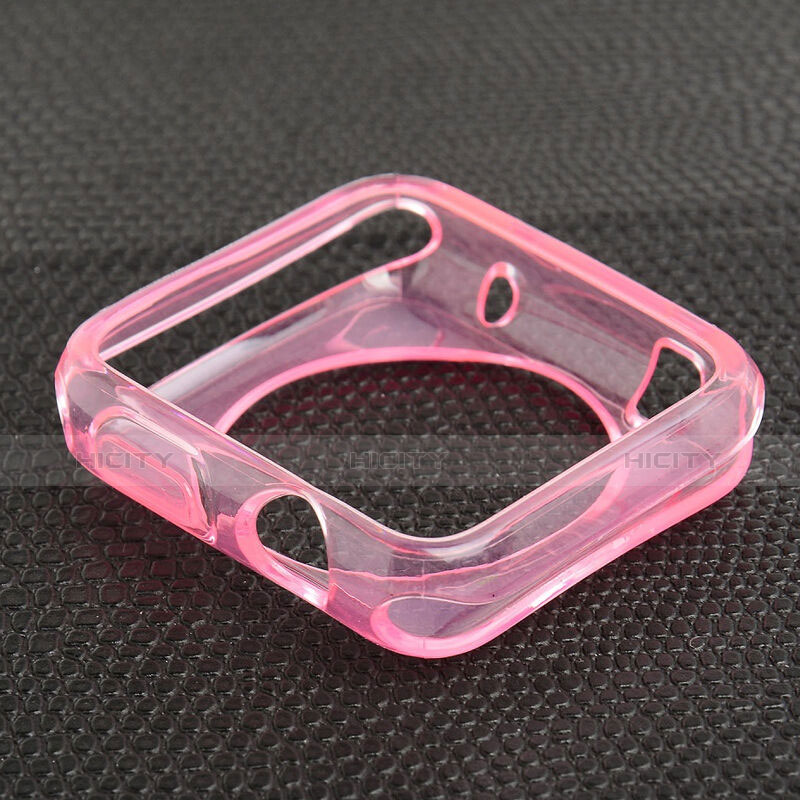 Etui Ultra Fine Silicone Souple Transparente pour Apple iWatch 38mm Rose Plus