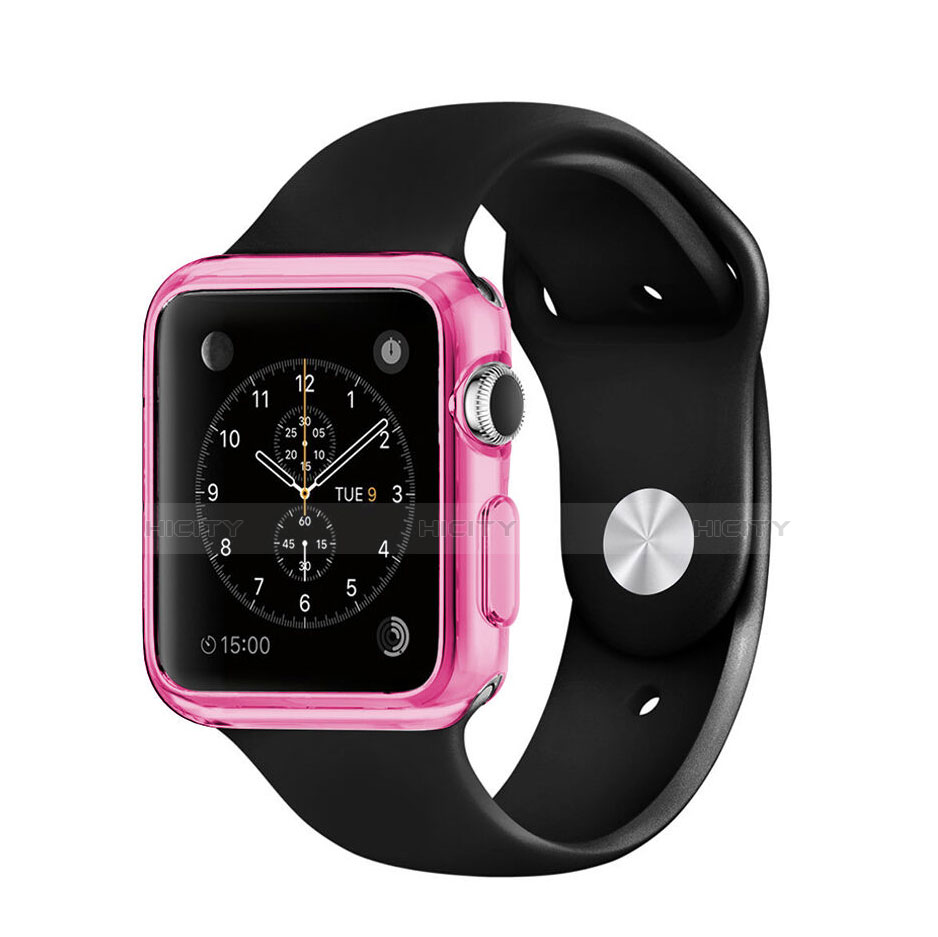 Etui Ultra Fine Silicone Souple Transparente pour Apple iWatch 42mm Rose Plus