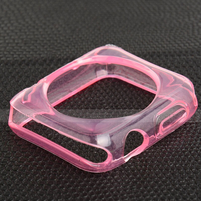 Etui Ultra Fine Silicone Souple Transparente pour Apple iWatch 42mm Rose Plus