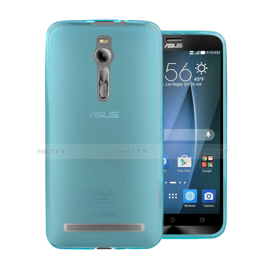 Etui Ultra Fine Silicone Souple Transparente pour Asus Zenfone 2 ZE551ML ZE550ML Bleu Plus