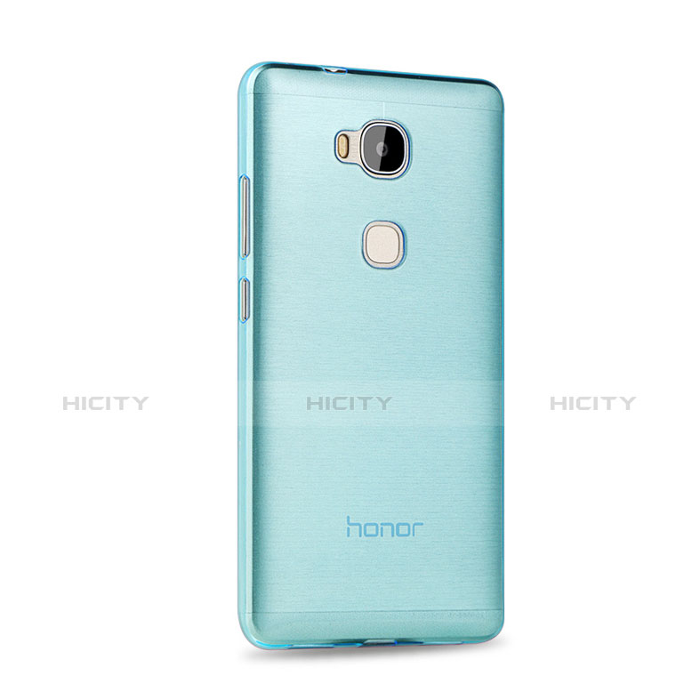 Etui Ultra Fine Silicone Souple Transparente pour Huawei Honor 5X Bleu Plus