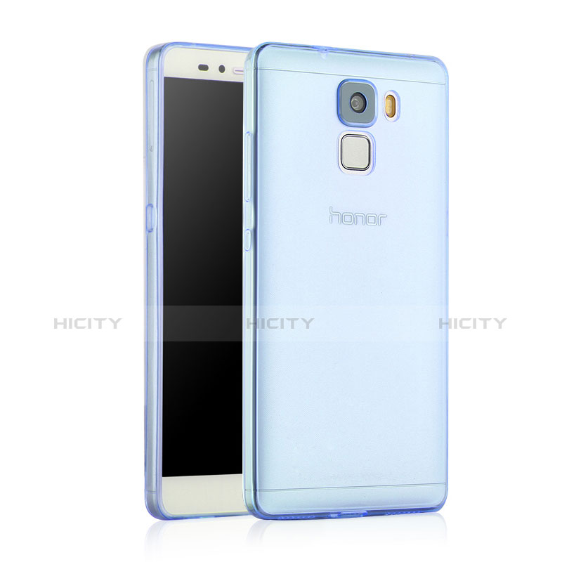 Etui Ultra Fine Silicone Souple Transparente pour Huawei Honor 7 Bleu Plus