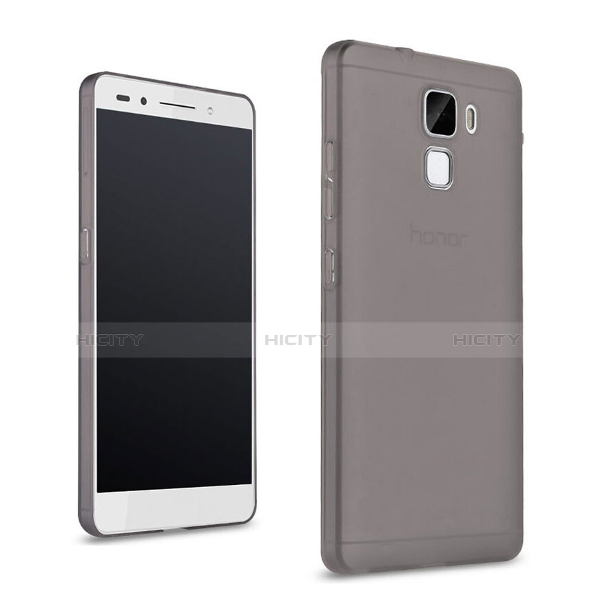 Etui Ultra Fine Silicone Souple Transparente pour Huawei Honor 7 Dual SIM Gris Plus