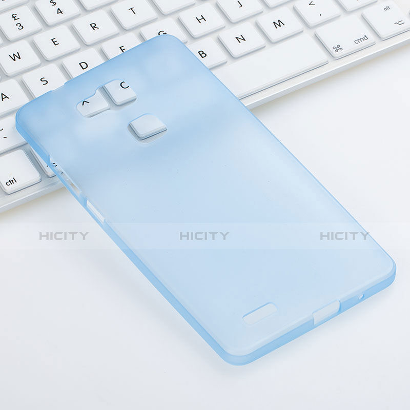 Etui Ultra Fine Silicone Souple Transparente pour Huawei Mate 7 Bleu Plus