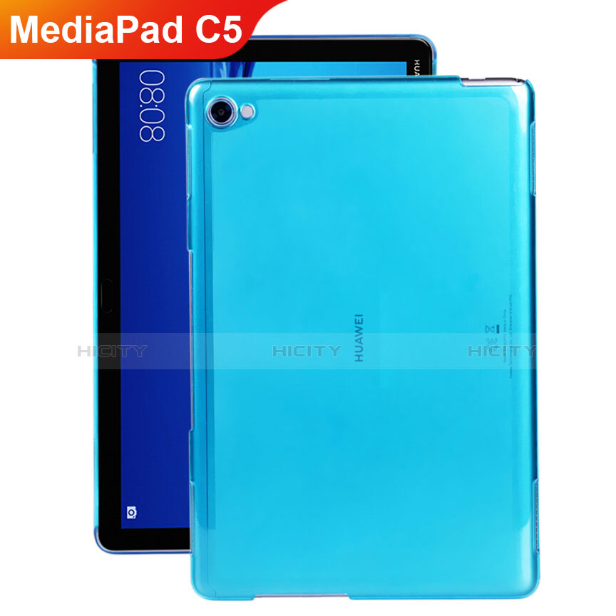 Etui Ultra Fine Silicone Souple Transparente pour Huawei MediaPad C5 10 10.1 BZT-W09 AL00 Bleu Plus