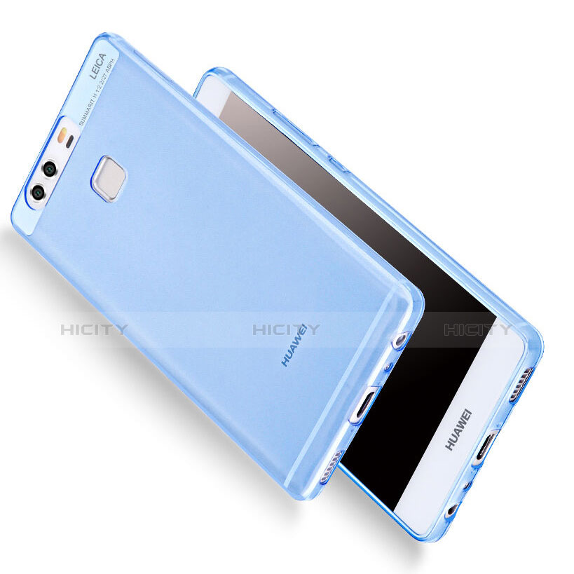 Etui Ultra Fine Silicone Souple Transparente pour Huawei P9 Bleu Plus