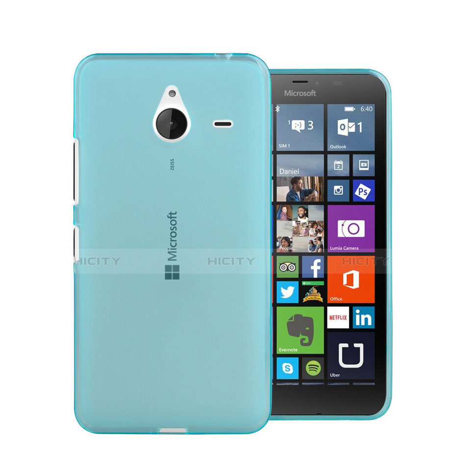 Etui Ultra Fine Silicone Souple Transparente pour Microsoft Lumia 640 XL Lte Bleu Plus