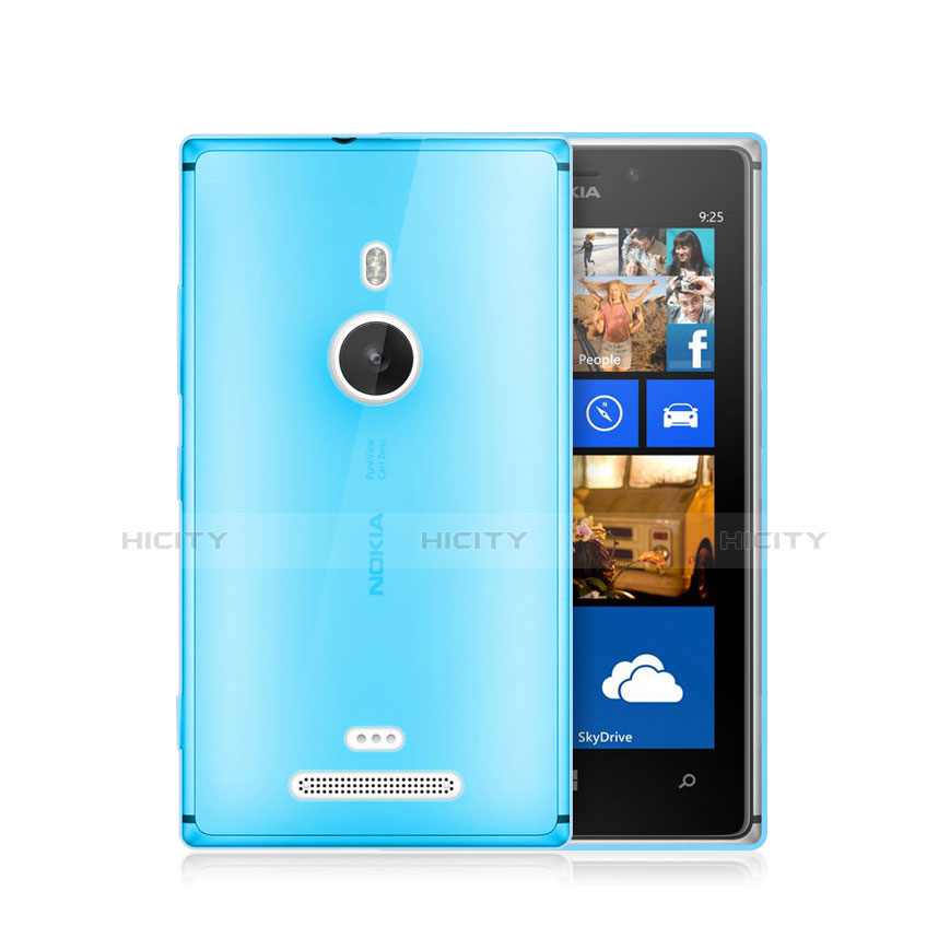 Etui Ultra Fine Silicone Souple Transparente pour Nokia Lumia 925 Bleu Plus