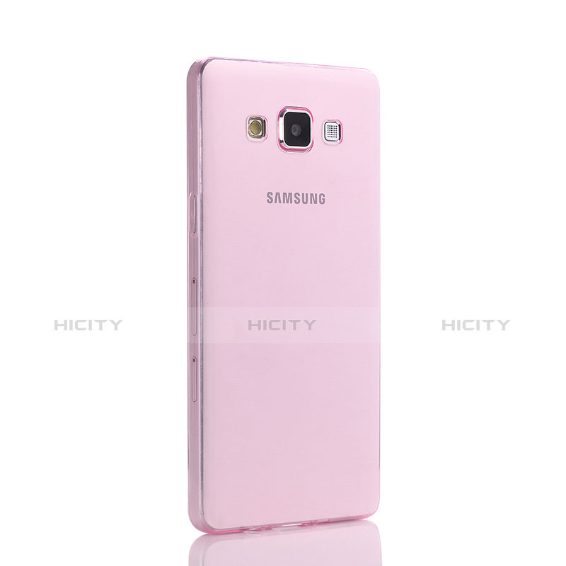 Etui Ultra Fine Silicone Souple Transparente pour Samsung Galaxy A5 Duos SM-500F Rose Plus