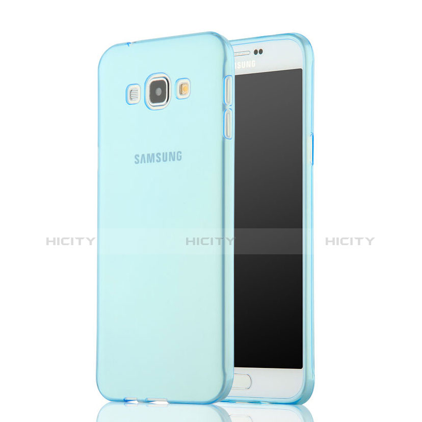 Etui Ultra Fine Silicone Souple Transparente pour Samsung Galaxy A7 Duos SM-A700F A700FD Bleu Plus