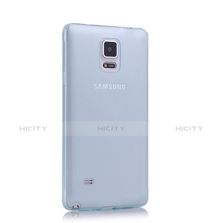 Etui Ultra Fine Silicone Souple Transparente pour Samsung Galaxy Note 4 SM-N910F Bleu Plus