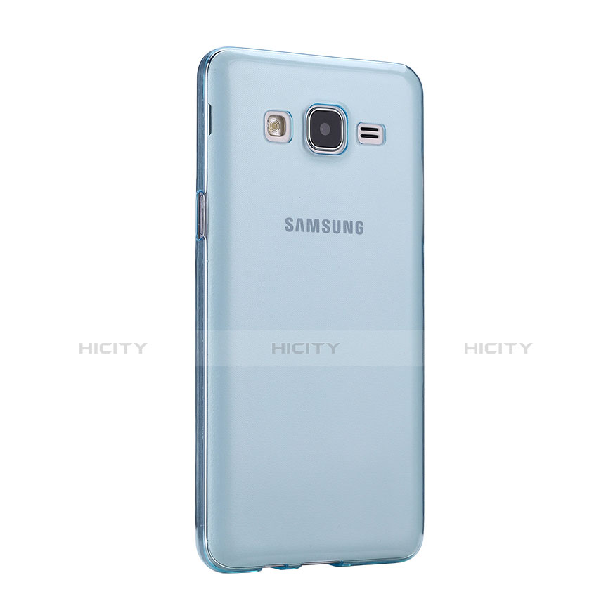 Etui Ultra Fine Silicone Souple Transparente pour Samsung Galaxy On5 G550FY Bleu Plus