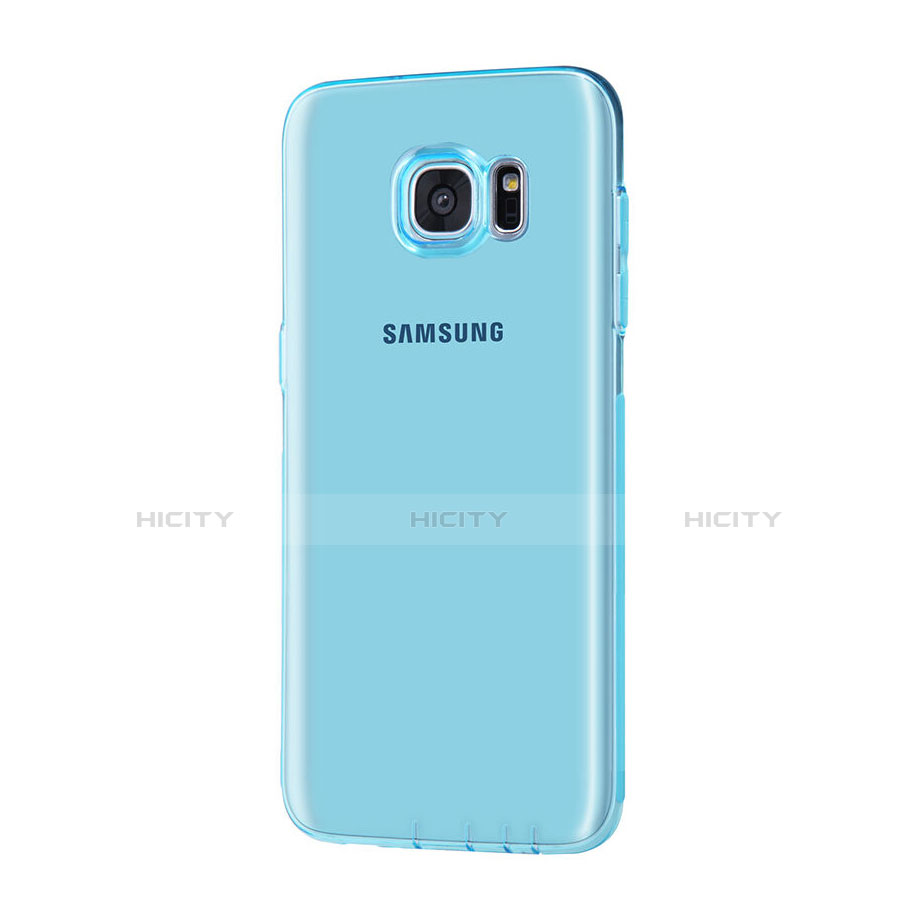 Etui Ultra Fine Silicone Souple Transparente pour Samsung Galaxy S7 Edge G935F Bleu Plus