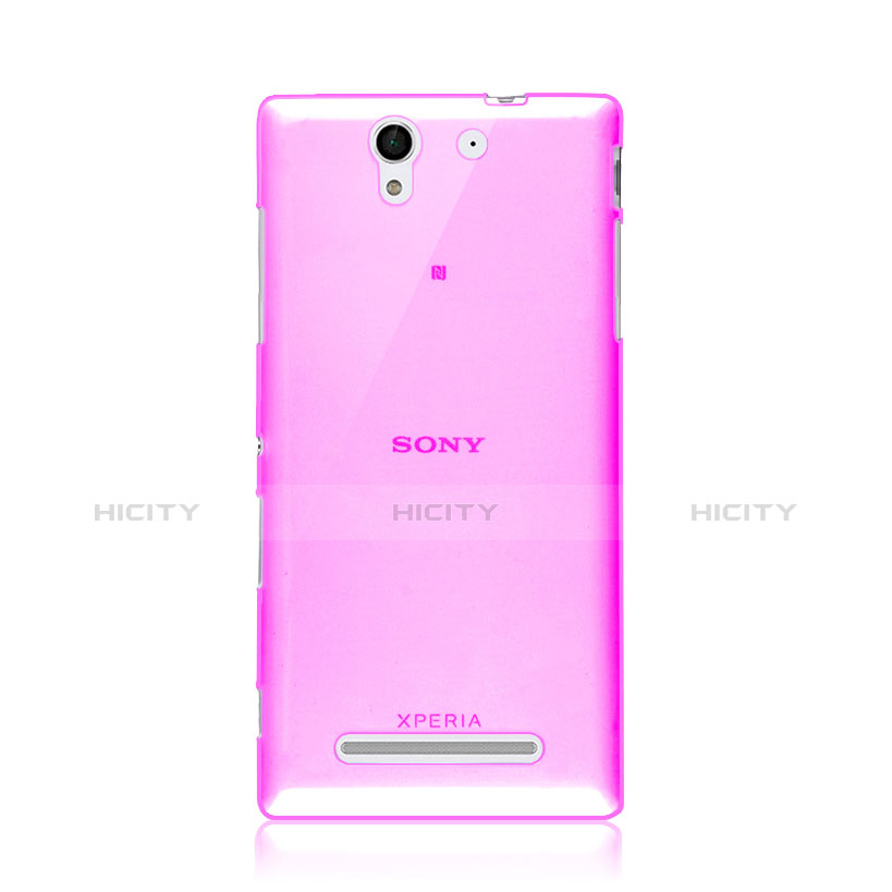 Etui Ultra Fine Silicone Souple Transparente pour Sony Xperia C3 Rose Plus