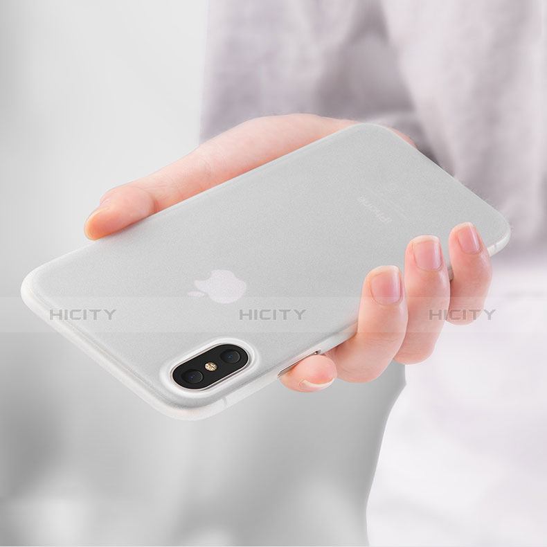 Etui Ultra Fine Silicone Souple Transparente T04 pour Apple iPhone X Blanc Plus