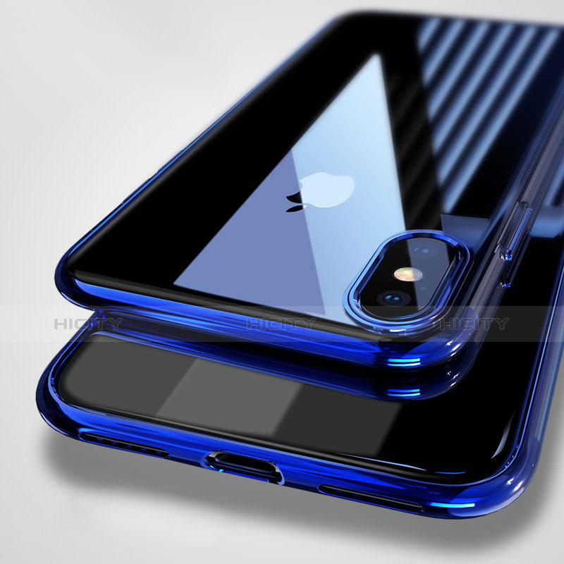 Etui Ultra Fine TPU Souple Transparente C01 pour Apple iPhone X Bleu Plus