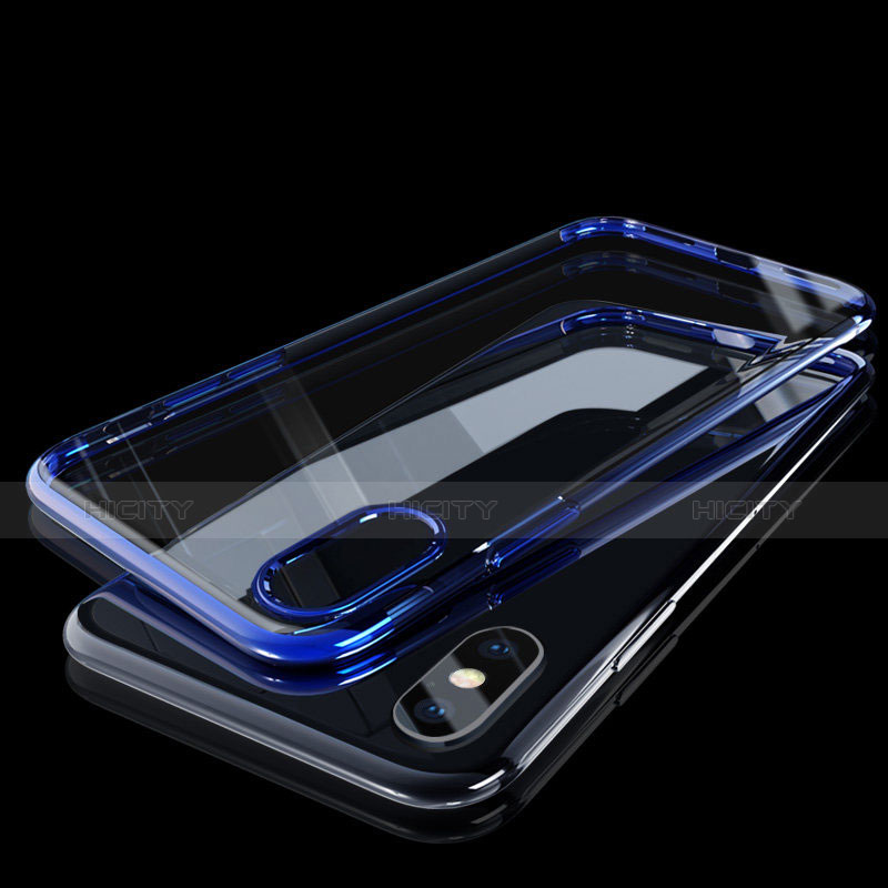 Etui Ultra Fine TPU Souple Transparente C01 pour Apple iPhone X Bleu Plus