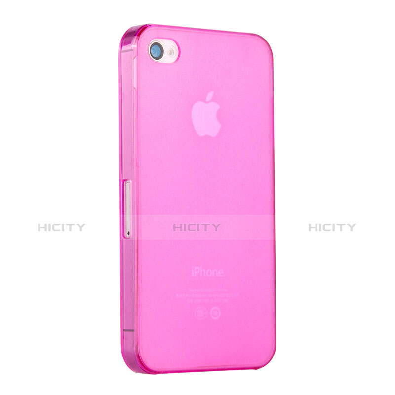 Etui Ultra Fine TPU Souple Transparente Mat pour Apple iPhone 4S Rose Plus