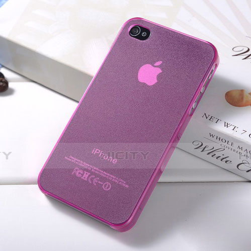 Etui Ultra Fine TPU Souple Transparente Mat pour Apple iPhone 4S Rose Plus