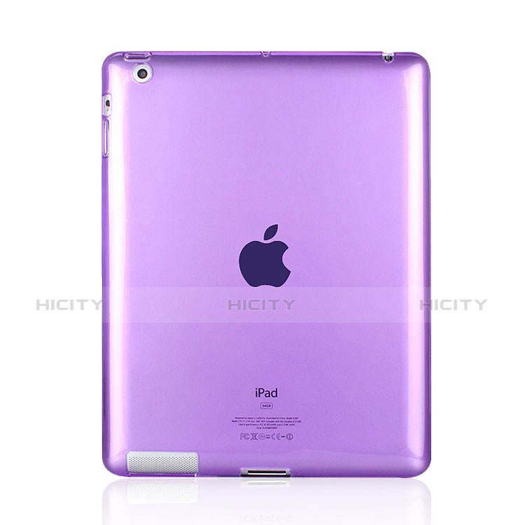 Etui Ultra Fine TPU Souple Transparente pour Apple iPad 2 Violet Plus