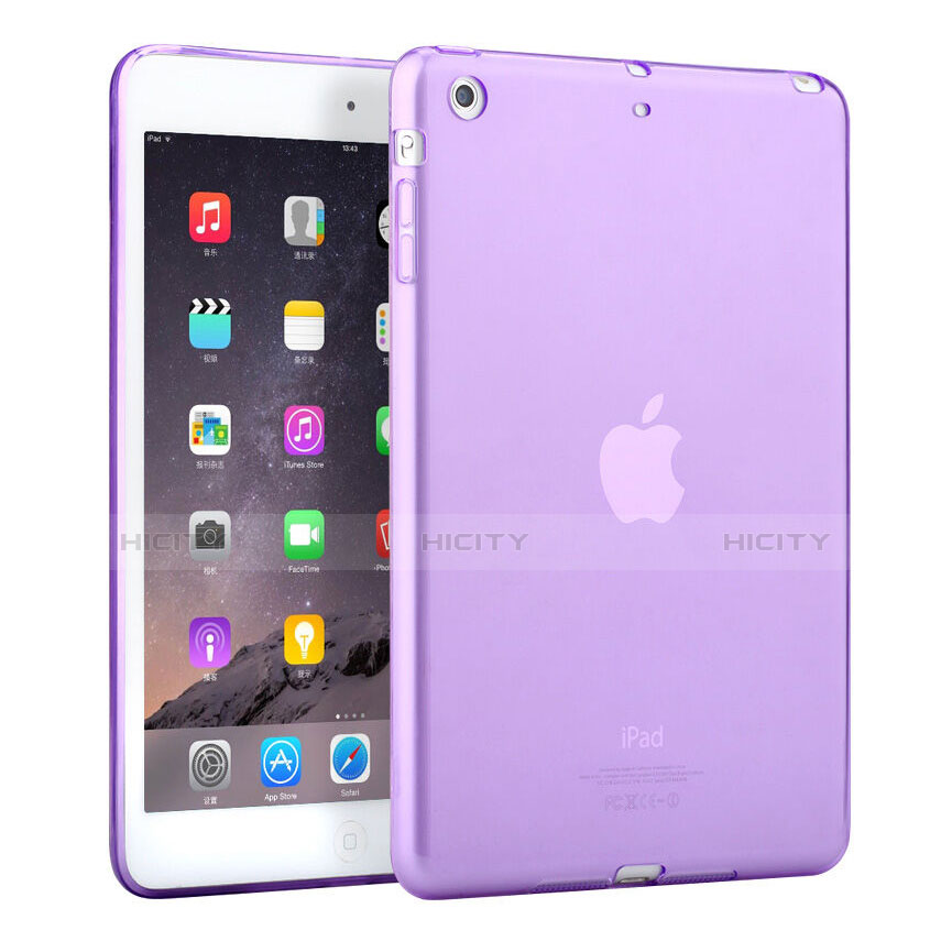 Etui Ultra Fine TPU Souple Transparente pour Apple iPad Mini 3 Violet Plus