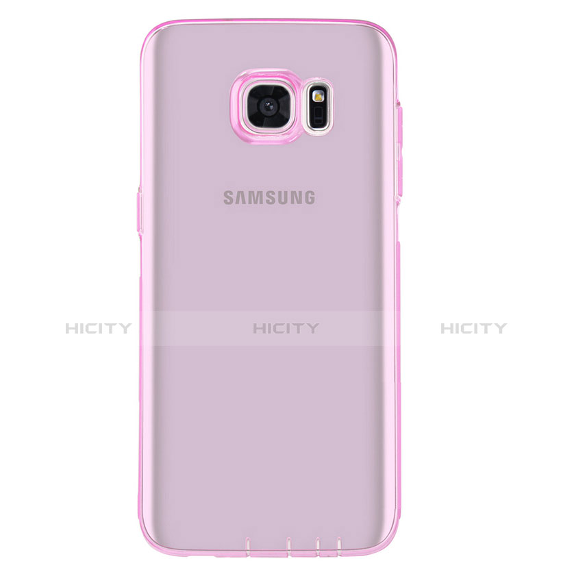 Etui Ultra Fine TPU Souple Transparente T07 pour Samsung Galaxy S7 Edge G935F Rose Plus