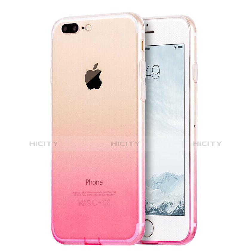 Etui Ultra Fine Transparente Souple Degrade G01 pour Apple iPhone 8 Plus Rose Plus