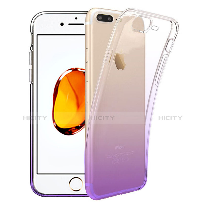 Etui Ultra Fine Transparente Souple Degrade pour Apple iPhone 7 Plus Violet Plus