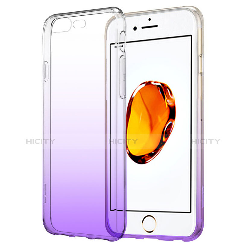 Etui Ultra Fine Transparente Souple Degrade pour Apple iPhone 7 Plus Violet Plus