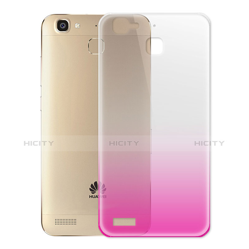 Etui Ultra Fine Transparente Souple Degrade pour Huawei Enjoy 5S Rose Rouge Plus