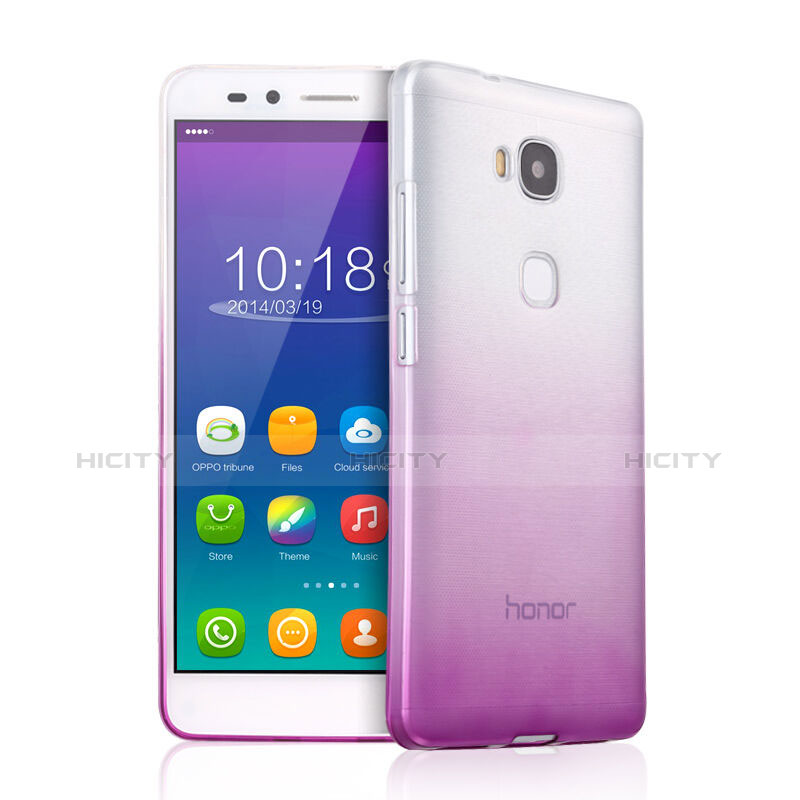 Etui Ultra Fine Transparente Souple Degrade pour Huawei GR5 Violet Plus