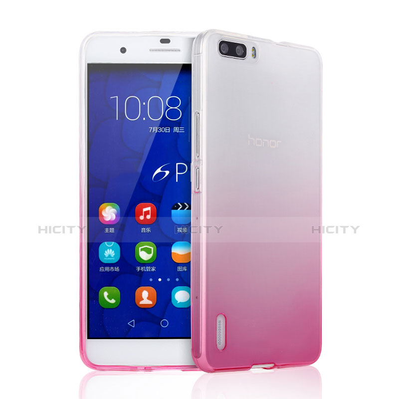 Etui Ultra Fine Transparente Souple Degrade pour Huawei Honor 6 Plus Rose Plus