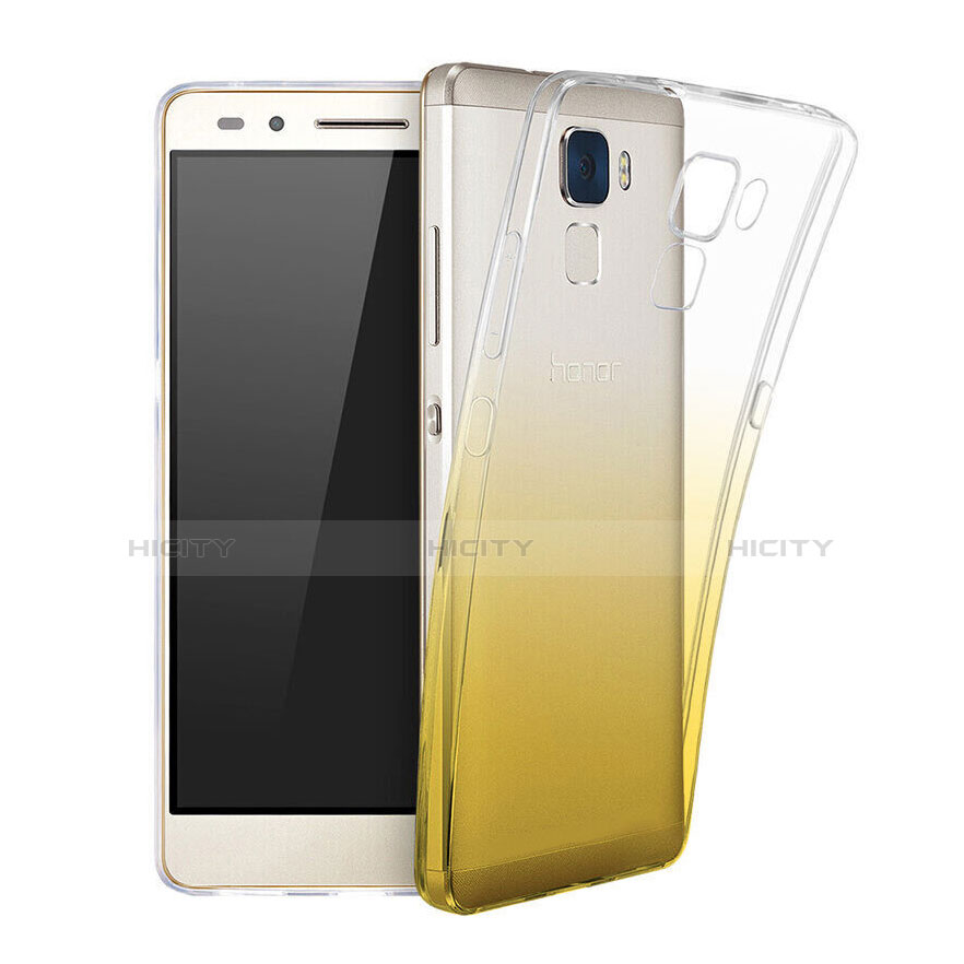 Etui Ultra Fine Transparente Souple Degrade pour Huawei Honor 7 Lite Jaune Plus