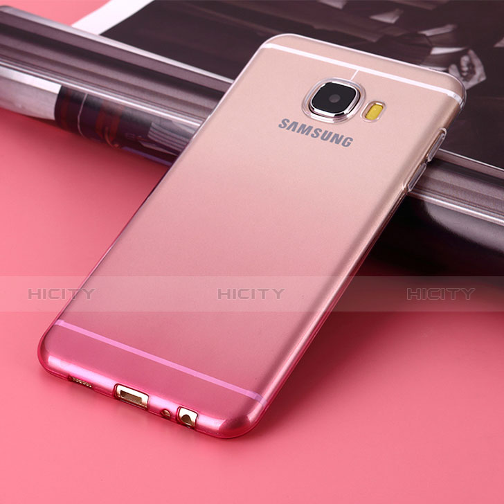 Etui Ultra Fine Transparente Souple Degrade pour Samsung Galaxy C5 SM-C5000 Rose Plus