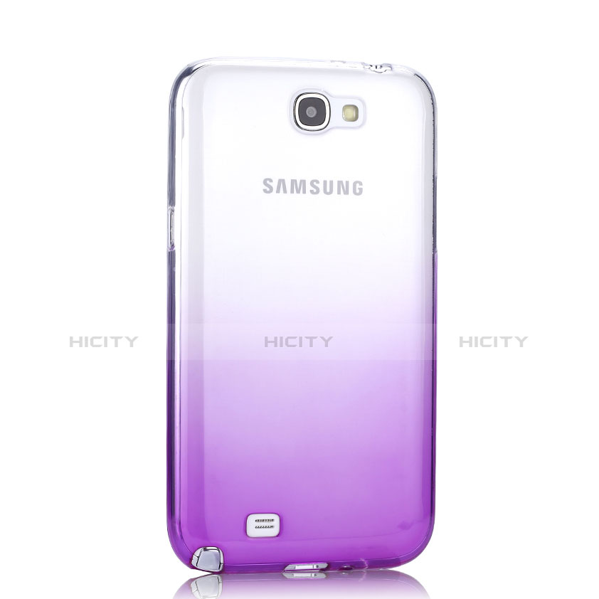 Etui Ultra Fine Transparente Souple Degrade pour Samsung Galaxy Note 2 N7100 N7105 Violet Plus