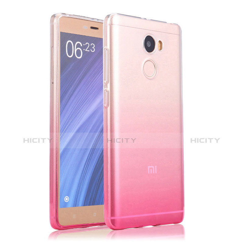 Etui Ultra Fine Transparente Souple Degrade pour Xiaomi Redmi 4 Standard Edition Rose Plus