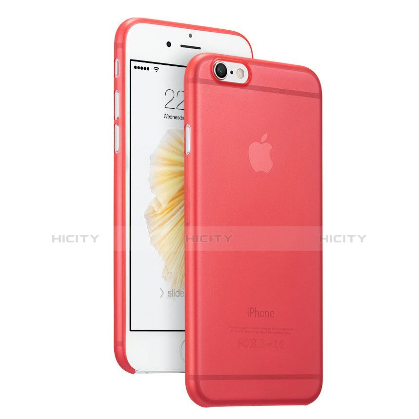 Etui Ultra Slim Plastique Rigide Transparente pour Apple iPhone 6 Rouge Plus