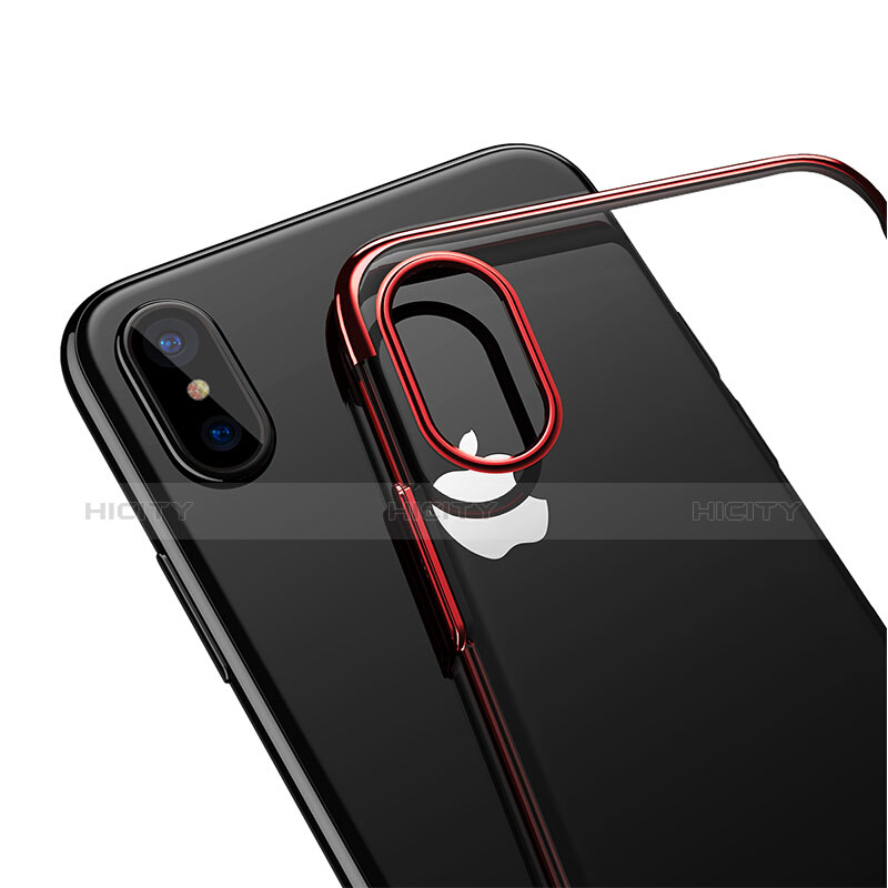 Etui Ultra Slim Plastique Rigide Transparente pour Apple iPhone X Rouge Plus