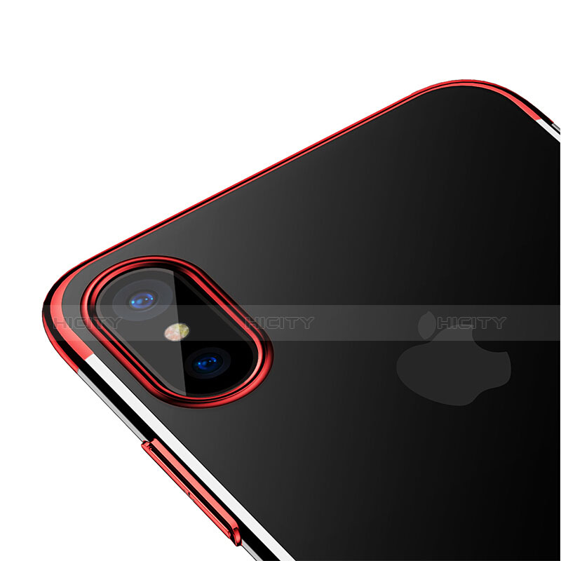 Etui Ultra Slim Plastique Rigide Transparente pour Apple iPhone X Rouge Plus