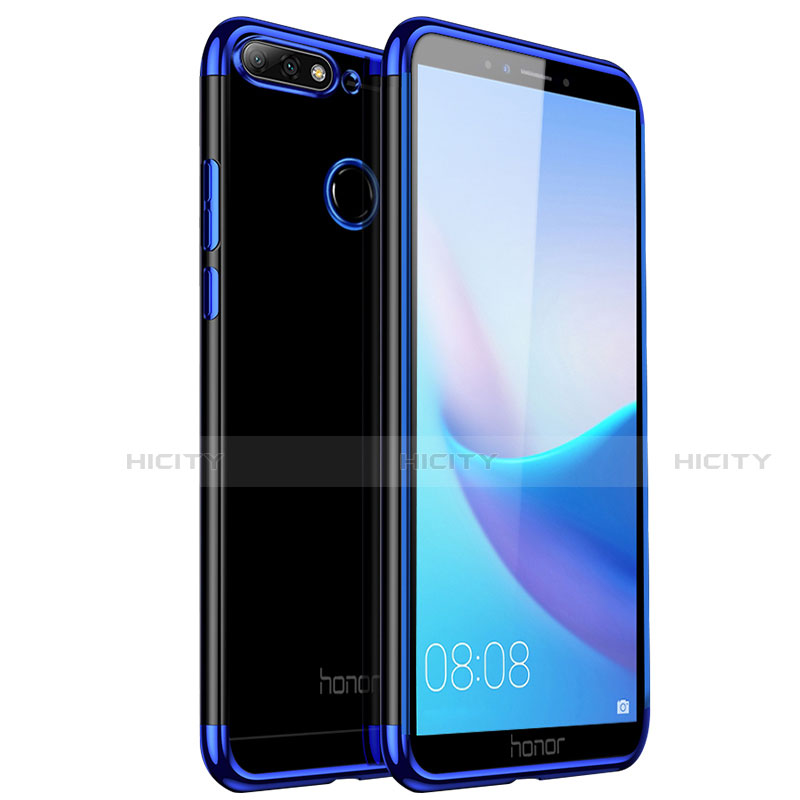 Etui Ultra Slim Silicone Souple Transparente pour Huawei Y6 (2018) Bleu Plus