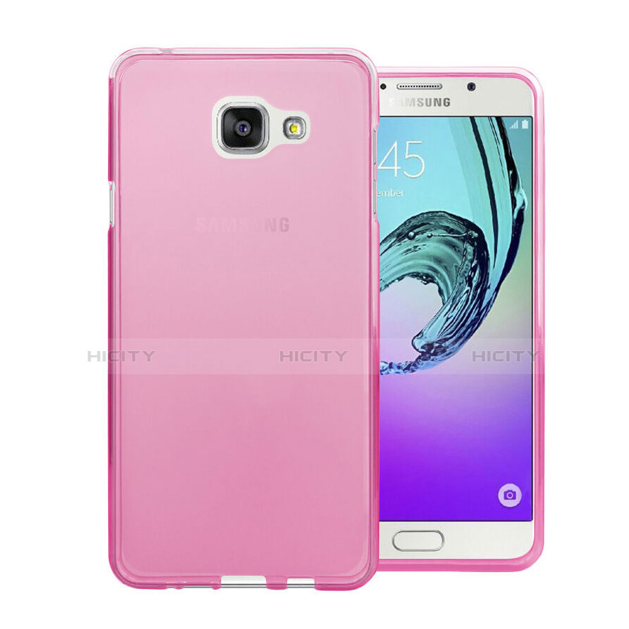 Etui Ultra Slim Silicone Souple Transparente pour Samsung Galaxy A5 (2016) SM-A510F Rose Plus