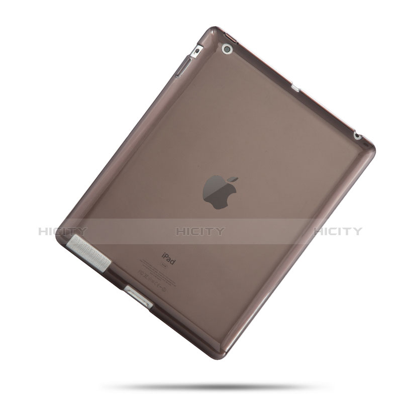 Etui Ultra Slim TPU Souple Transparente pour Apple iPad 3 Gris Plus