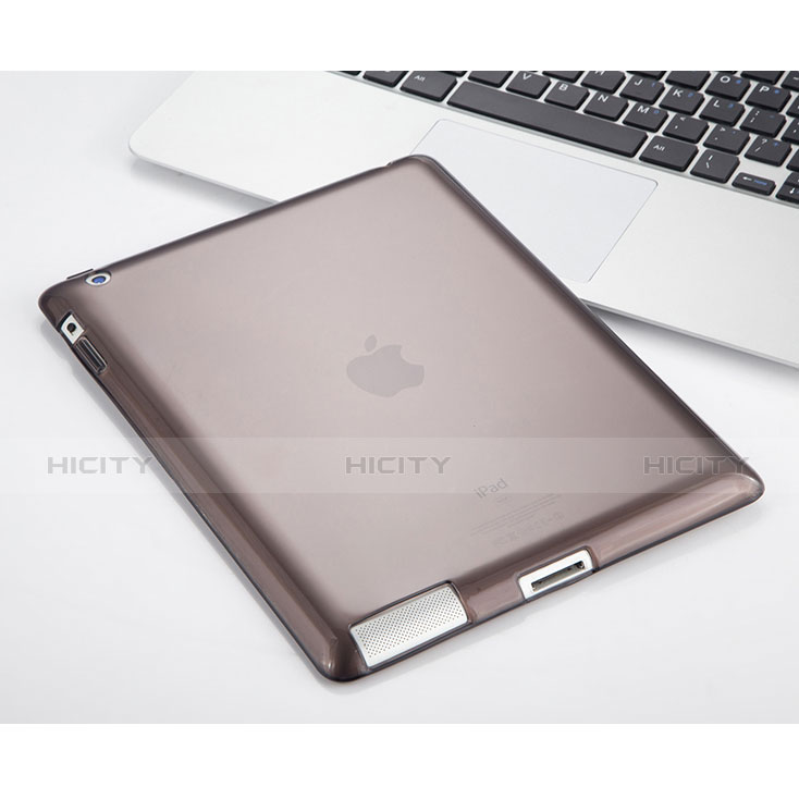 Etui Ultra Slim TPU Souple Transparente pour Apple iPad 3 Gris Plus