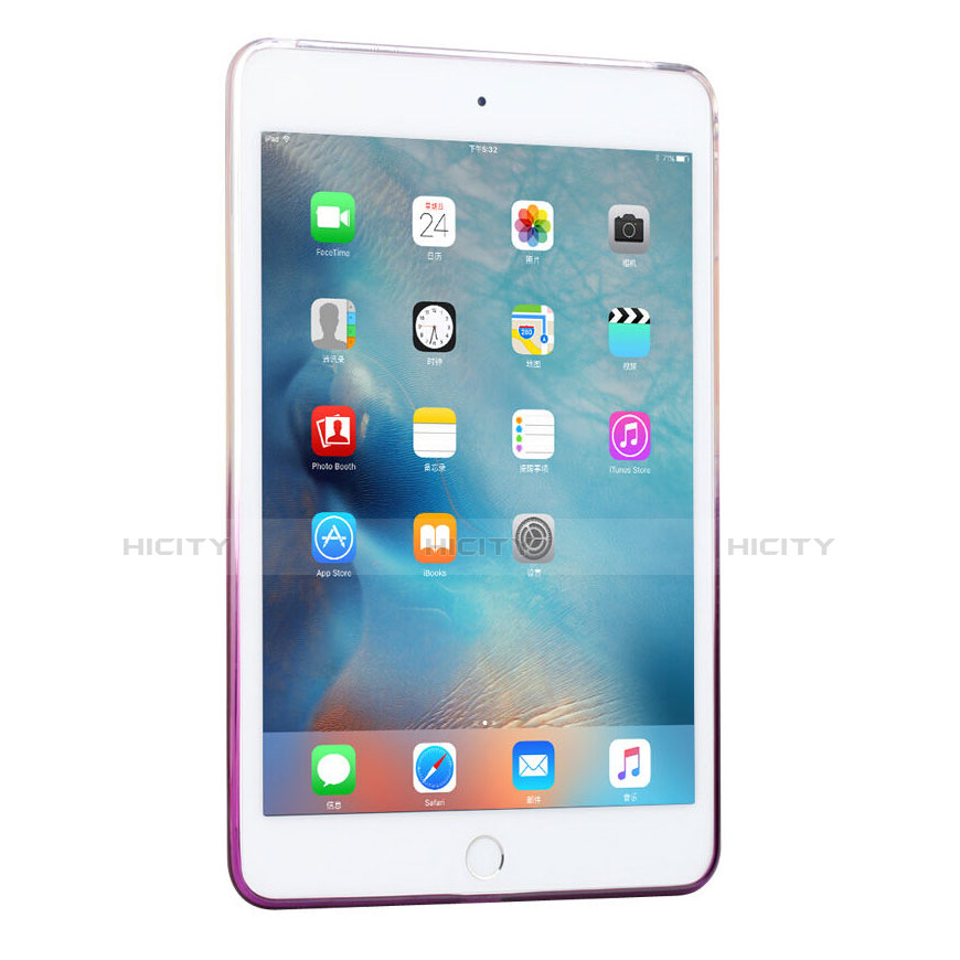 Etui Ultra Slim Transparente Souple Degrade pour Apple iPad Mini 3 Violet Plus