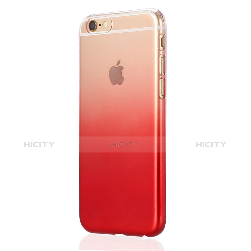 Etui Ultra Slim Transparente Souple Degrade pour Apple iPhone 6 Plus Rouge Plus