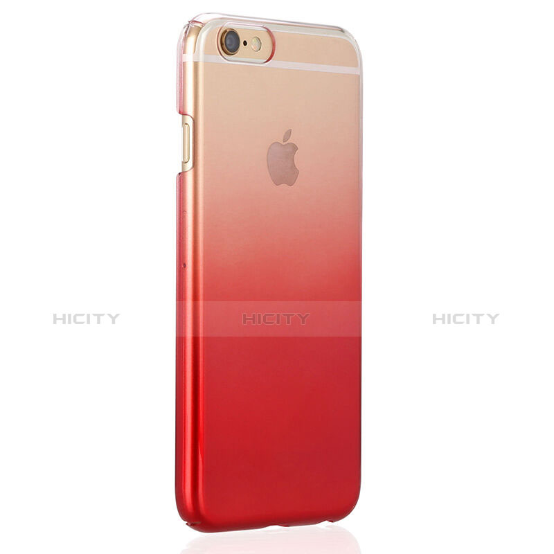 Etui Ultra Slim Transparente Souple Degrade pour Apple iPhone 6 Plus Rouge Plus