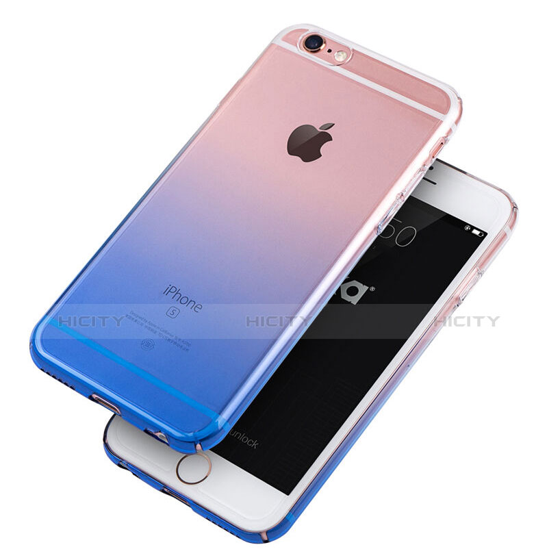 Etui Ultra Slim Transparente Souple Degrade pour Apple iPhone 6S Plus Bleu Plus